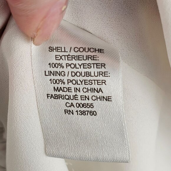 RW & Co White Floral Flowy Lightweight Waist Cinch Blouse Sz S - Picture 8 of 10